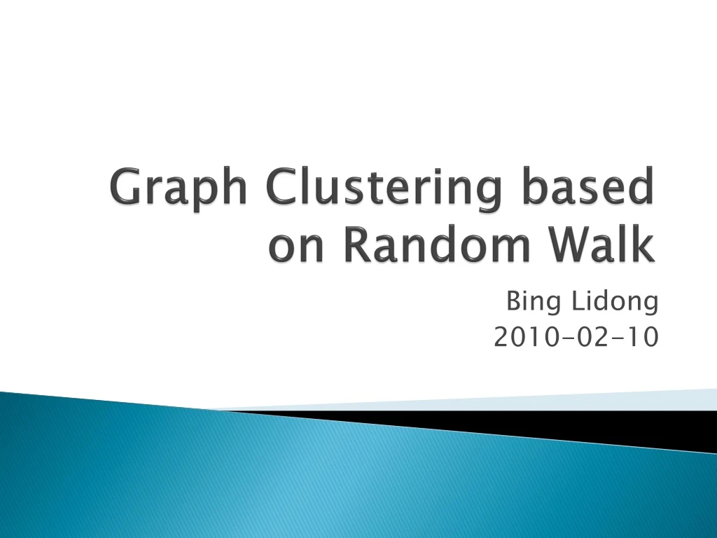 graph clustering based on random walk