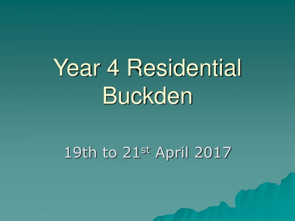 Year 4 Residential Buckden