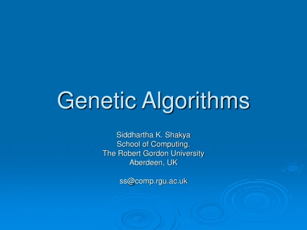 Genetic Algorithms