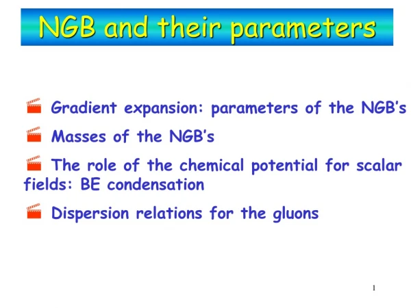 NGB and their parameters