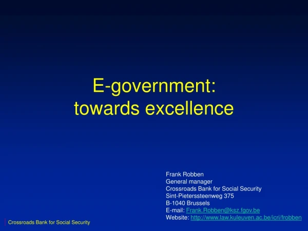 E-government: towards excellence