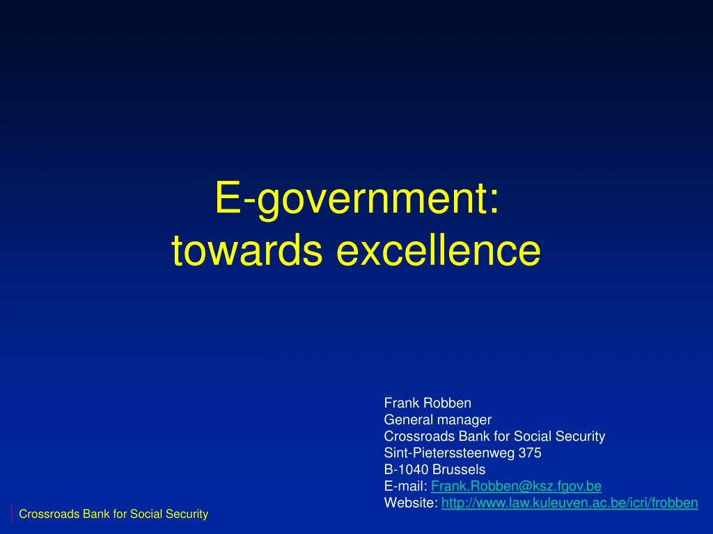 e government towards excellence