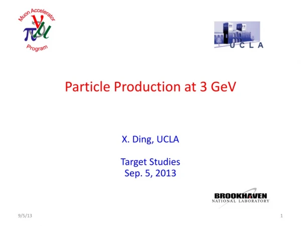 Particle Production at 3 GeV