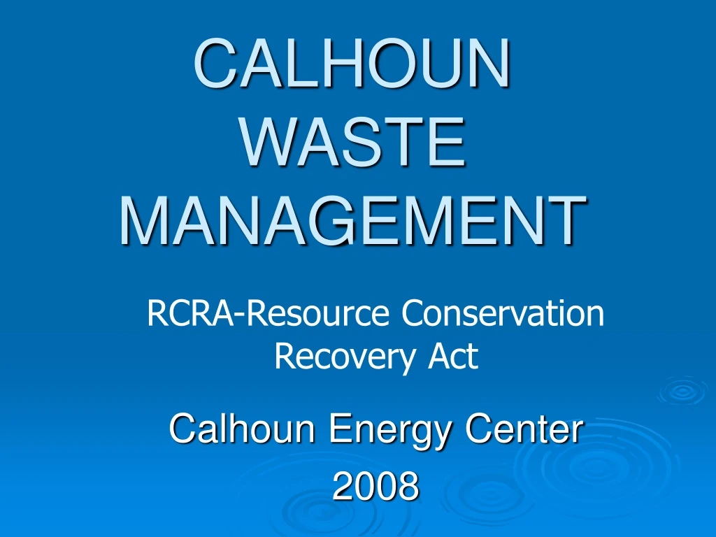 calhoun waste management