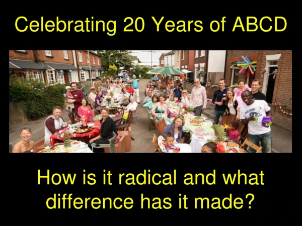 Celebrating 20 Years of ABCD