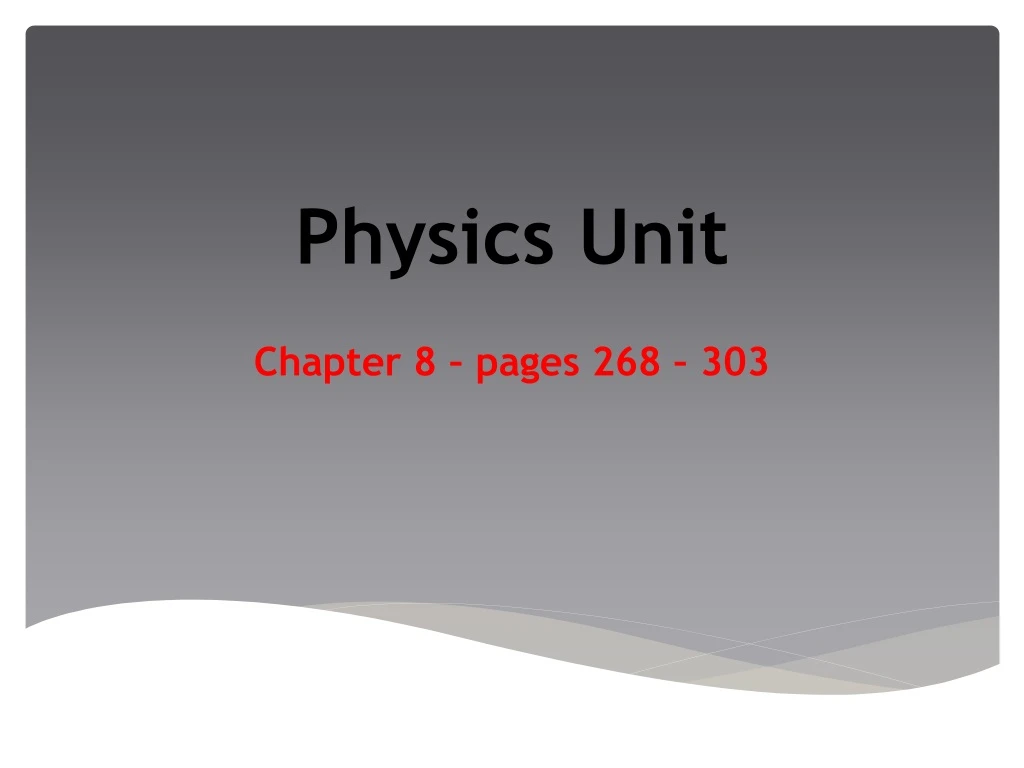 physics unit