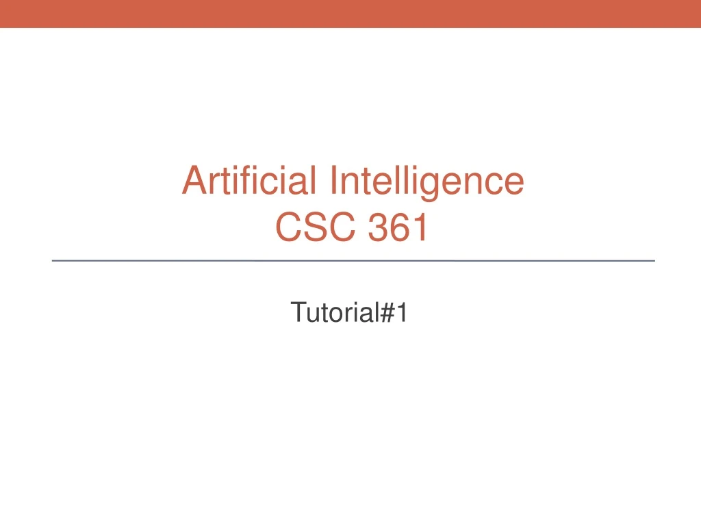 artificial intelligence csc 361