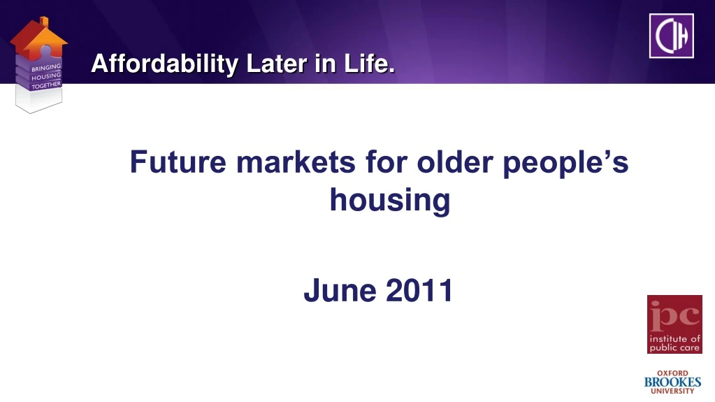 affordability later in life