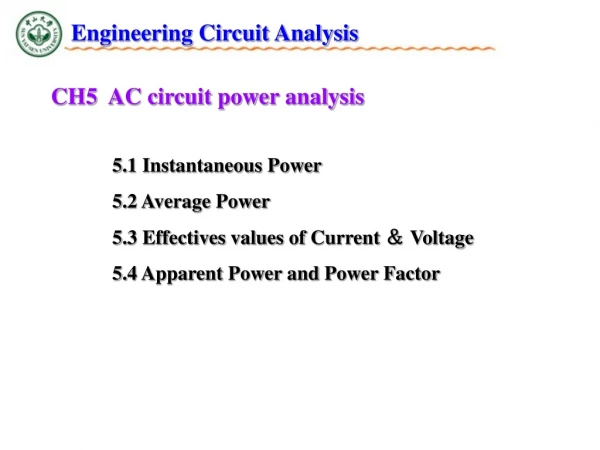 CH5 AC circuit power analysis