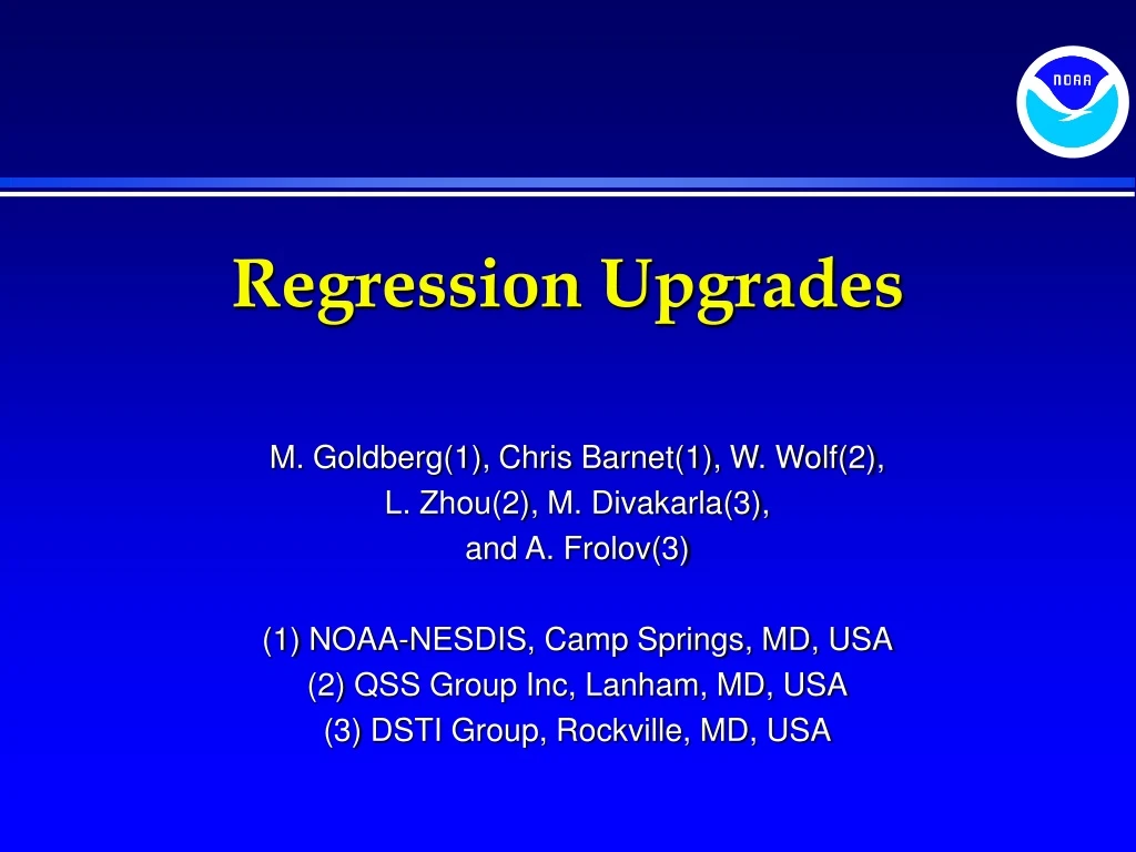 regression upgrades