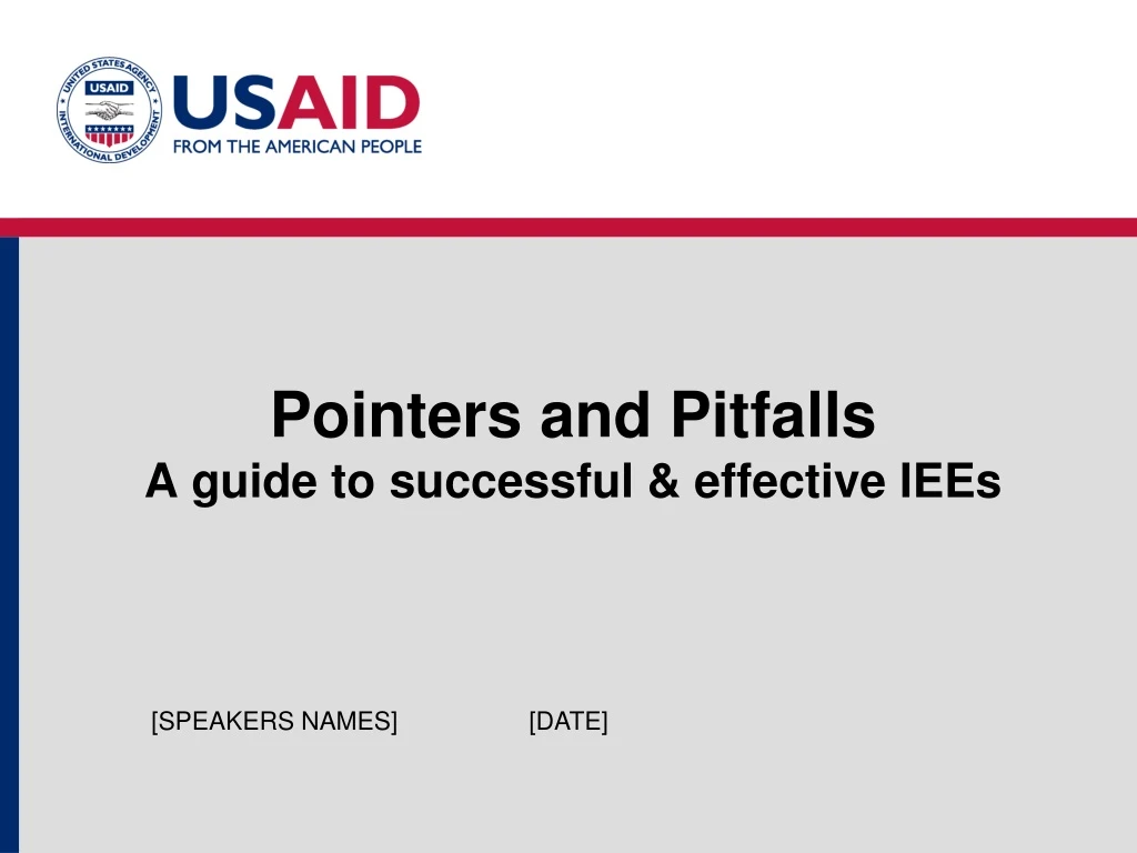 pointers and pitfalls a guide to successful effective iees