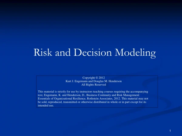 Risk and Decision Modeling