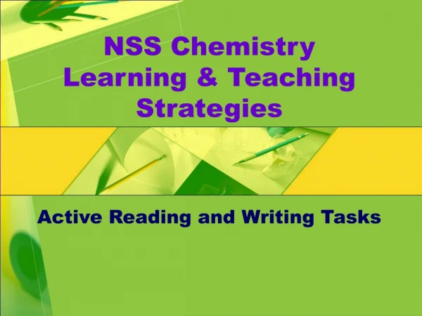NSS Chemistry Learning &amp; Teaching Strategies