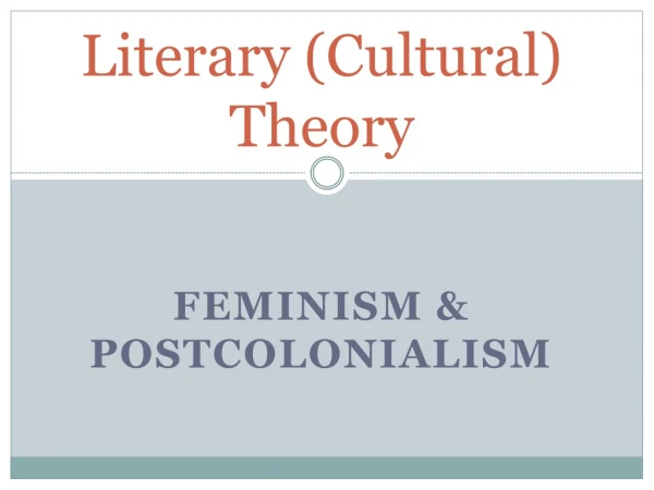 Literary (Cultural) Theory