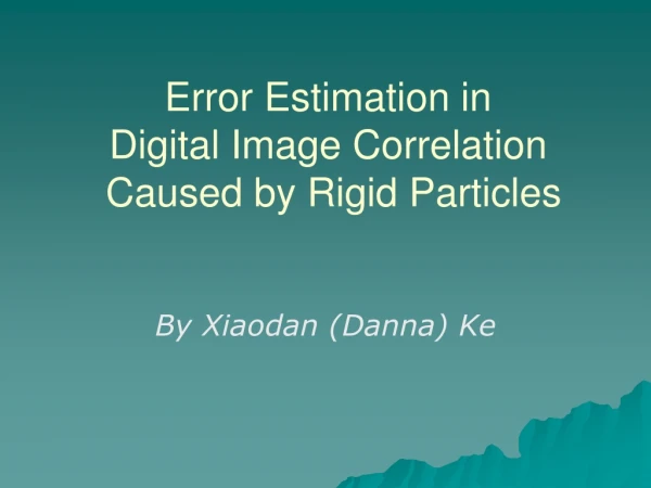 Error Estimation in Digital Image Correlation Caused by Rigid Particles