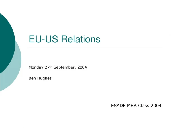 EU-US Relations