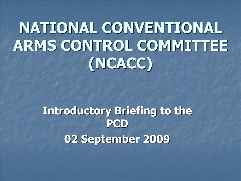 national conventional arms control committee ncacc