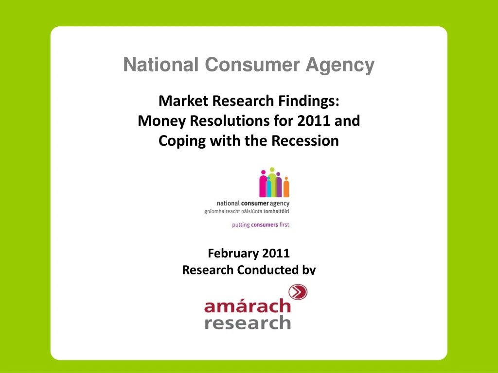 national consumer agency market research findings
