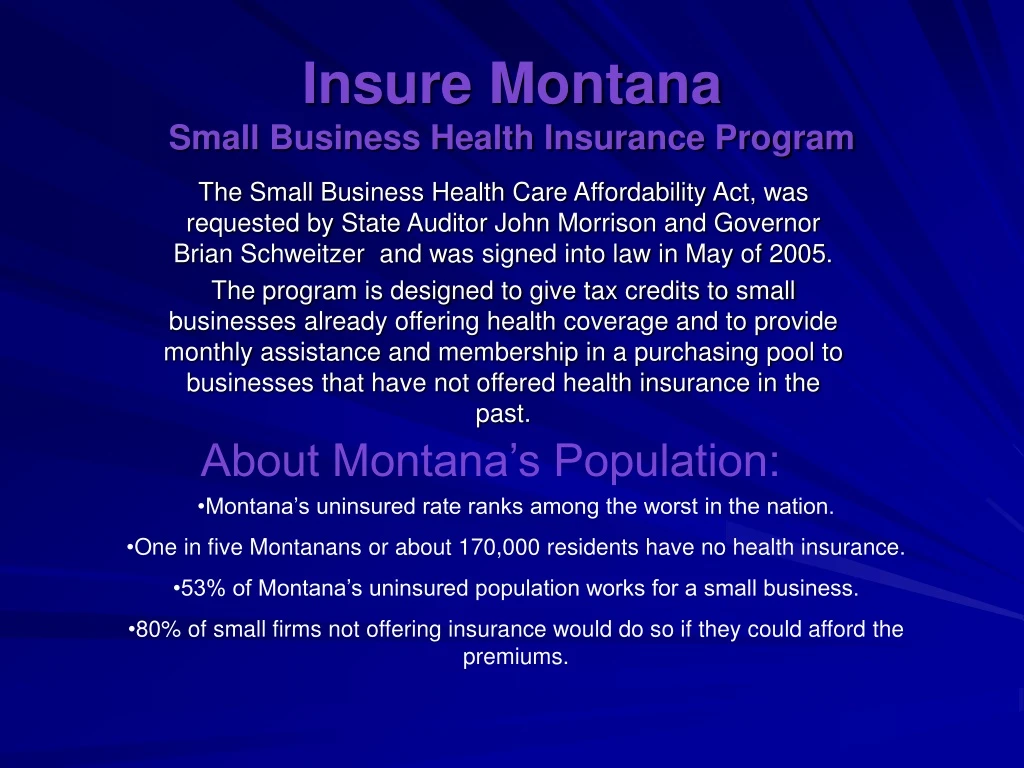 insure montana small business health insurance program