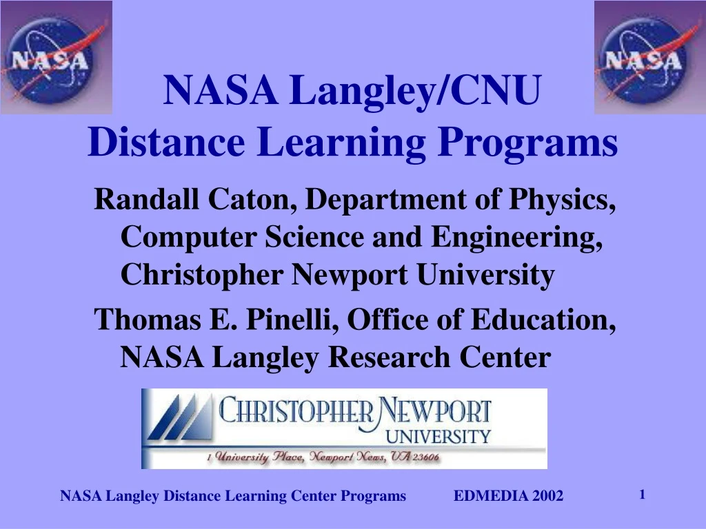 nasa langley cnu distance learning programs