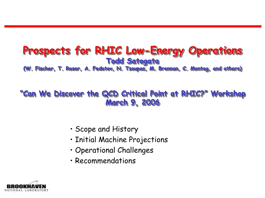prospects for rhic low energy operations todd