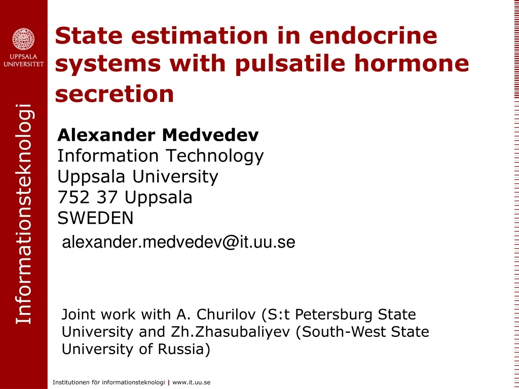 state estimation in endocrine systems with pulsatile hormone secretion