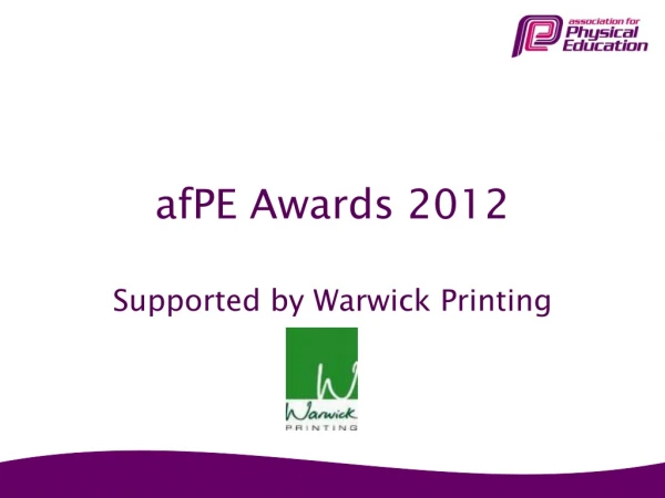afPE Awards 2012