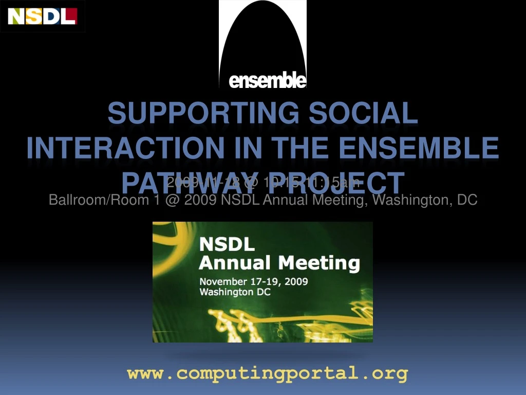 supporting social interaction in the ensemble pathway project