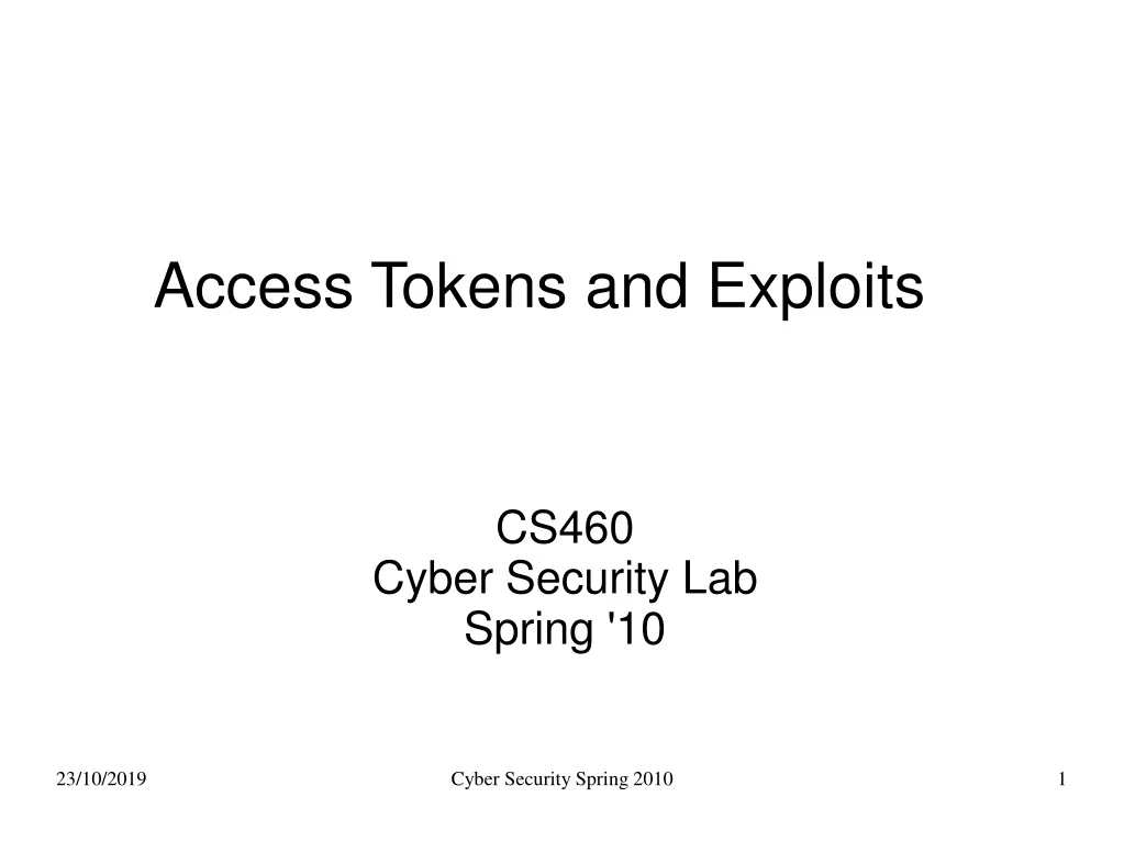 cs460 cyber security lab spring 10