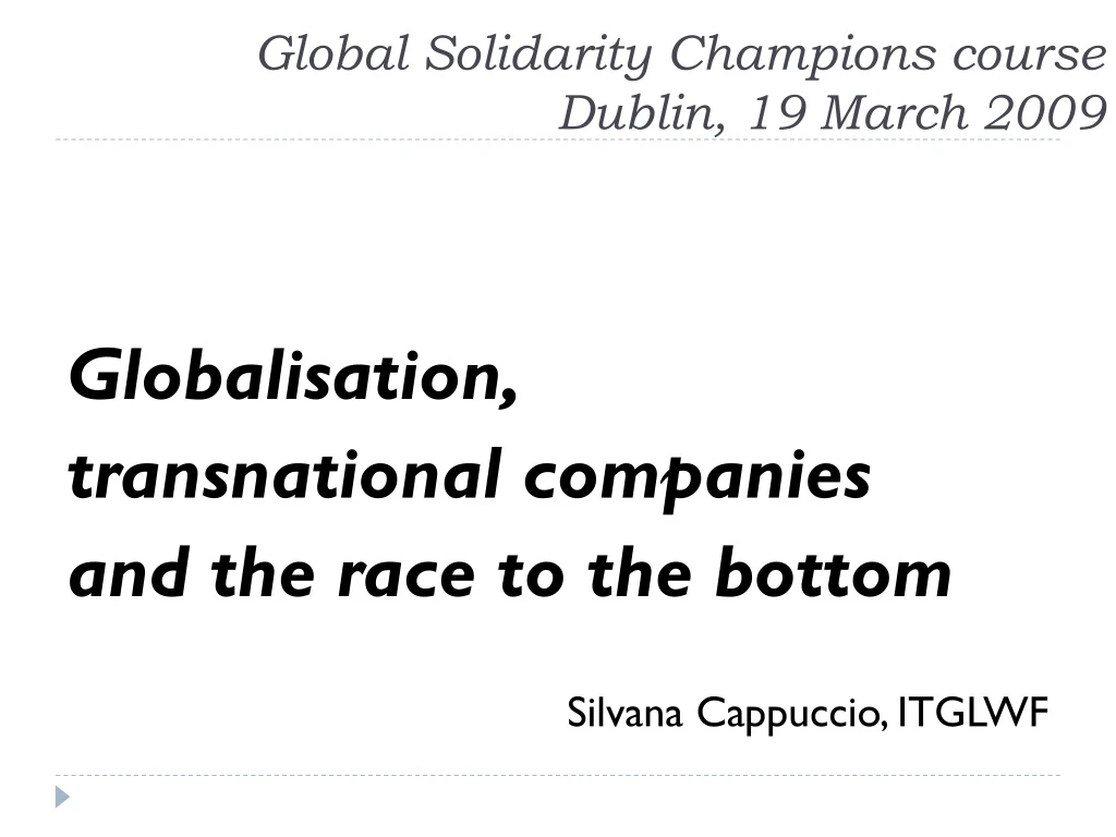 global solidarity champions course dublin 19 march 2009