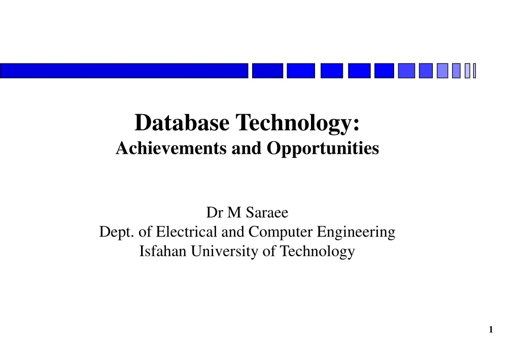 database technology achievements