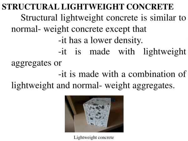 STRUCTURAL LIGHTWEIGHT CONCRETE