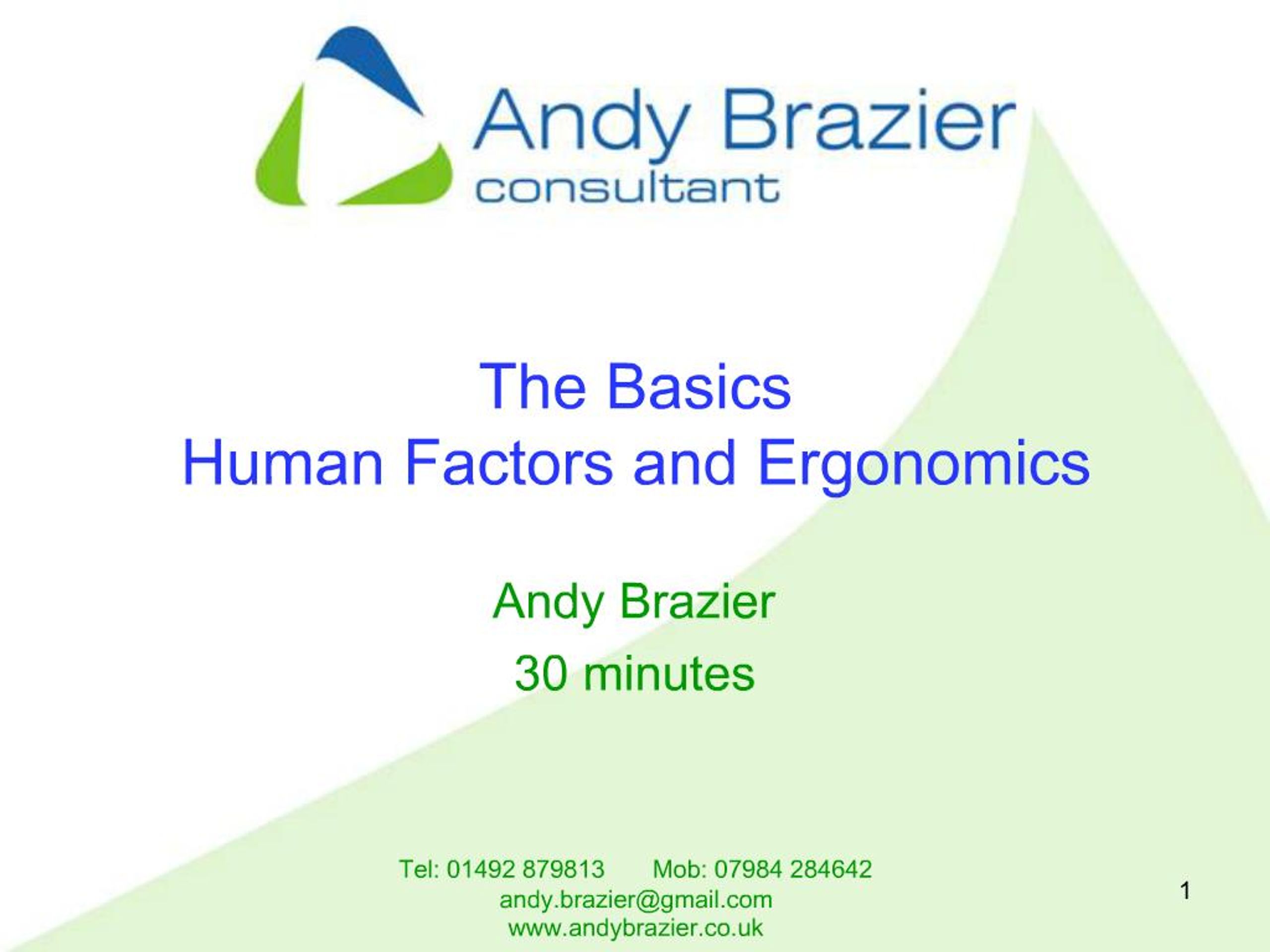 PPT - The Basics Human Factors and Ergonomics PowerPoint Presentation ...