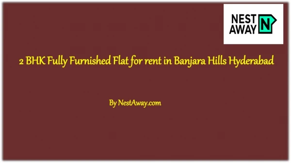 2 BHK Fully Furnished Flat for rent in Banjara Hills Hyderabad