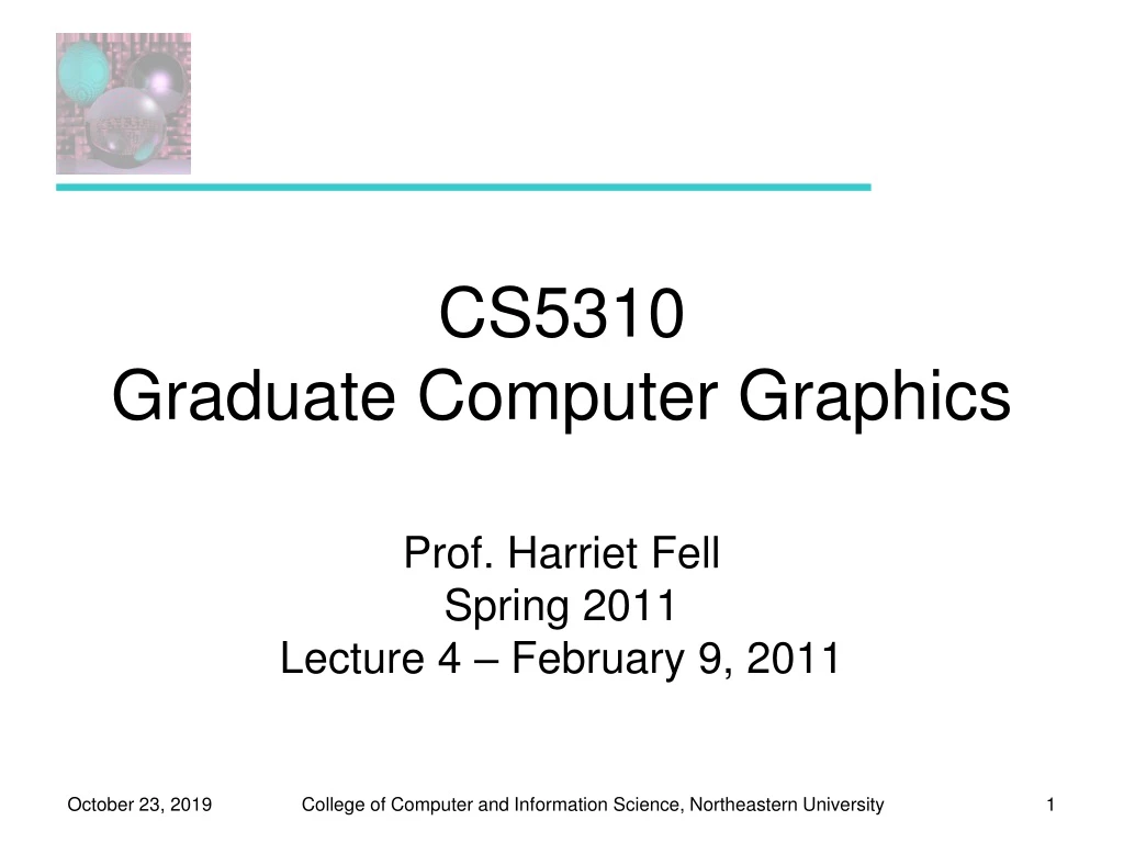 cs5310 graduate computer graphics