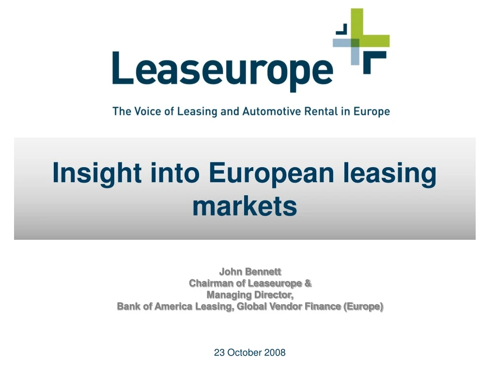 insight into european leasing markets