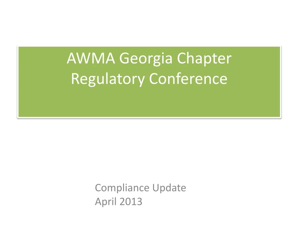 awma georgia chapter regulatory conference