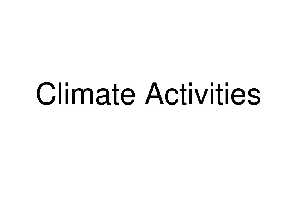 climate activities