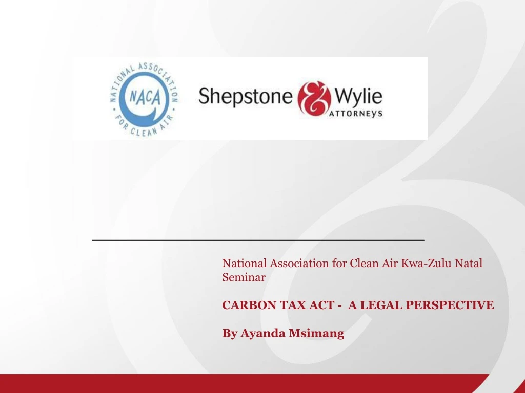 national association for clean air kwa zulu natal
