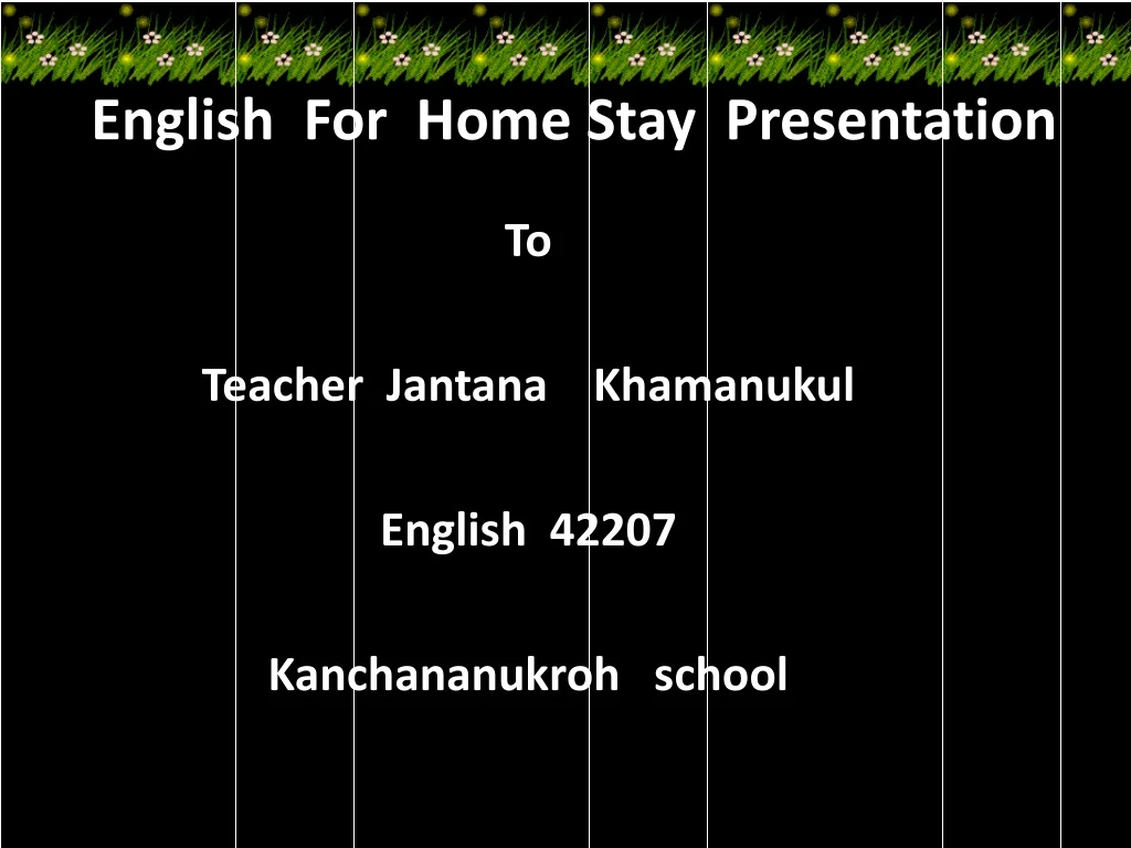english for home stay presentation
