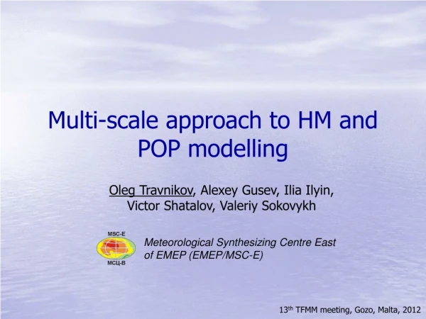 Multi-scale approach to HM and POP modelling