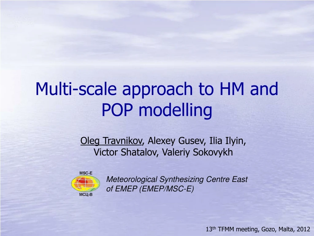 multi scale approach to hm and pop modelling