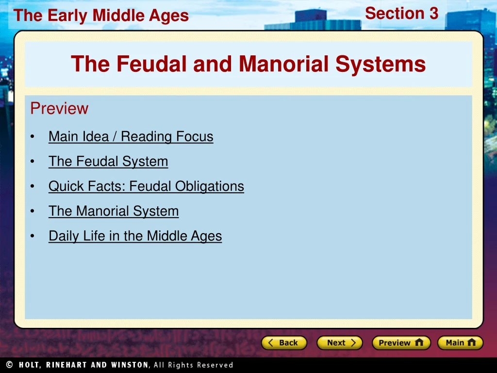 preview main idea reading focus the feudal system