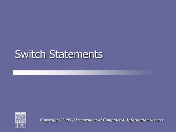 Switch Statements