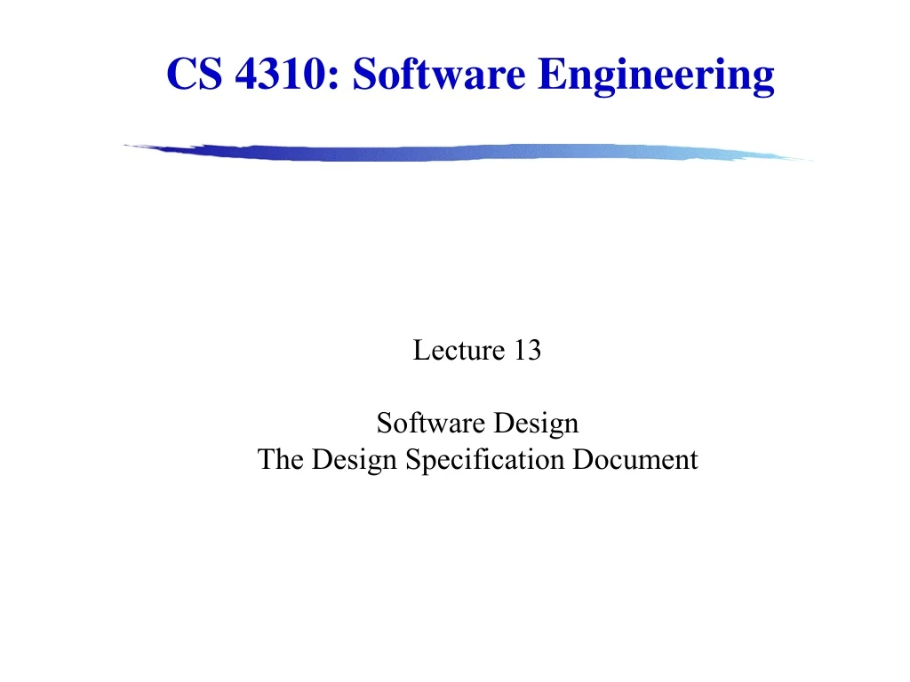 cs 4310 software engineering