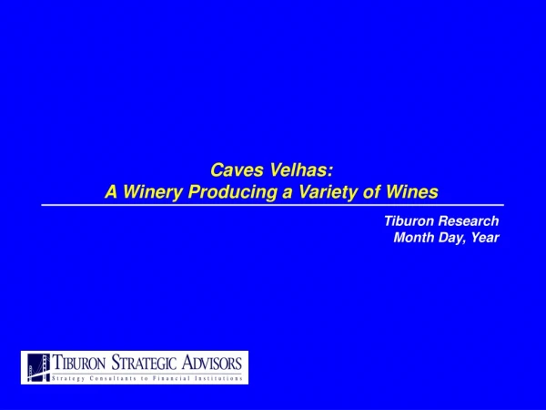 Caves Velhas: A Winery Producing a Variety of Wines