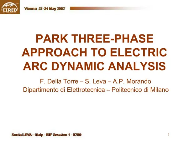 PARK THREE-PHASE APPROACH TO ELECTRIC ARC DYNAMIC ANALYSIS