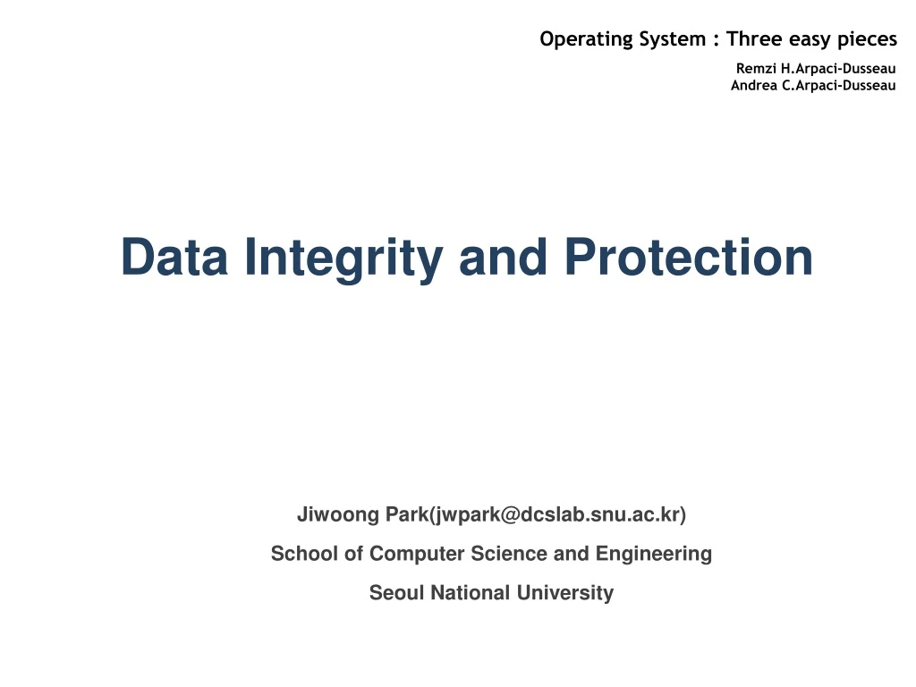 data integrity and protection