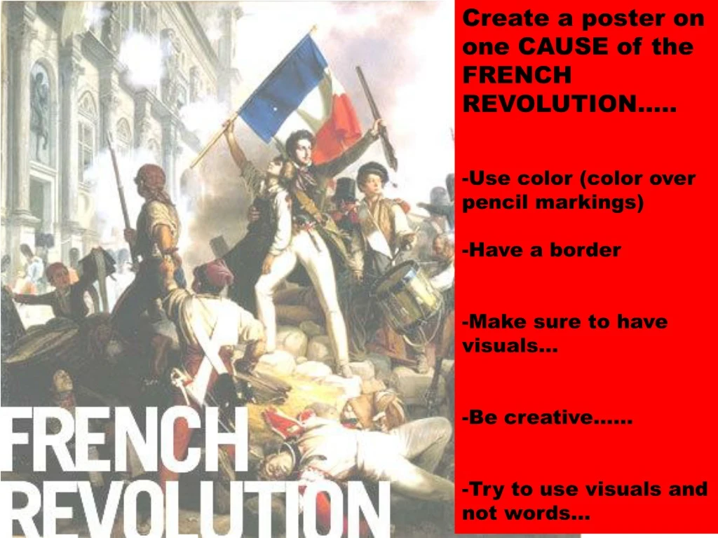 create a poster on one cause of the french