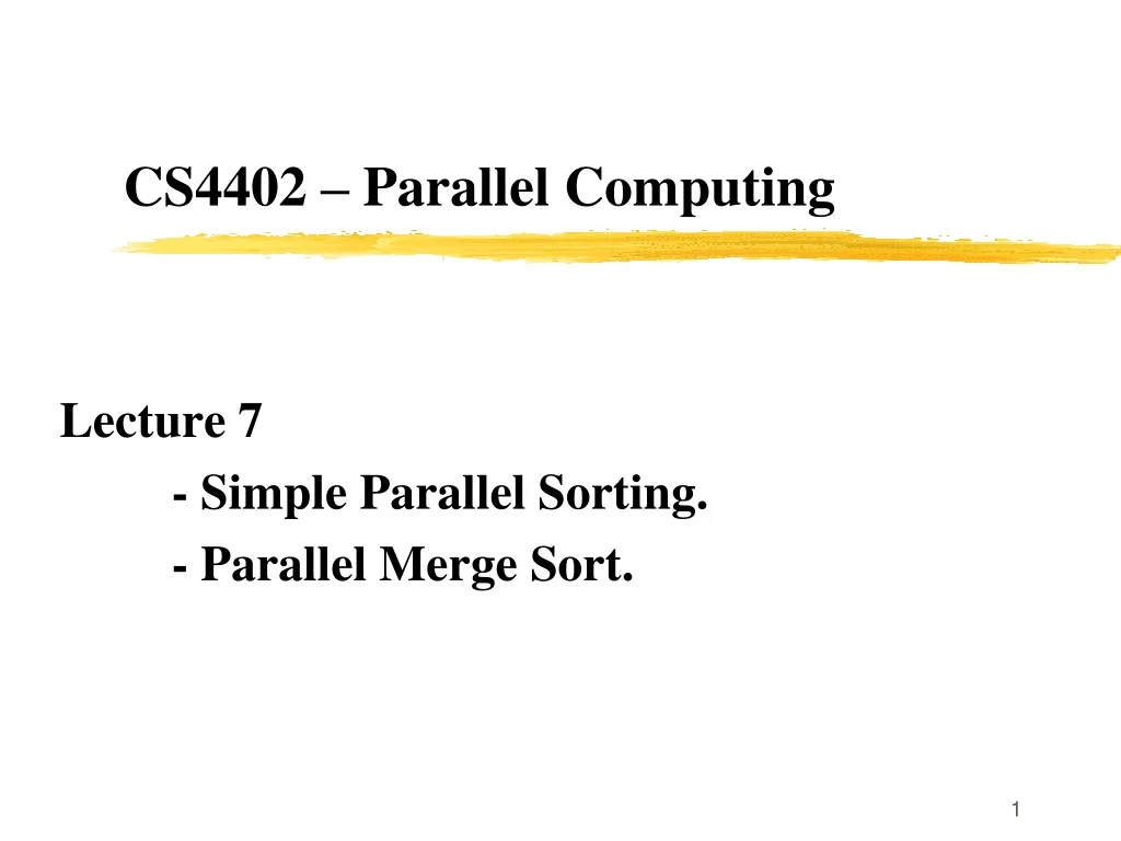 cs4402 parallel computing